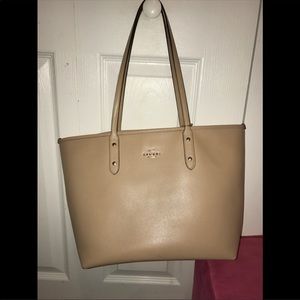 Tan Coach purse